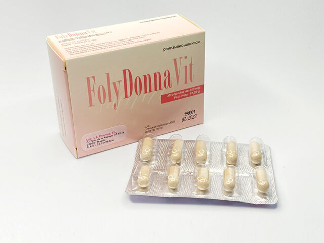 FolyDonna Vit, 30 cápsulas Complemento alimenticio que refuerza la dieta de las mujeres que desean tener un embarazo y lactancia saludable.